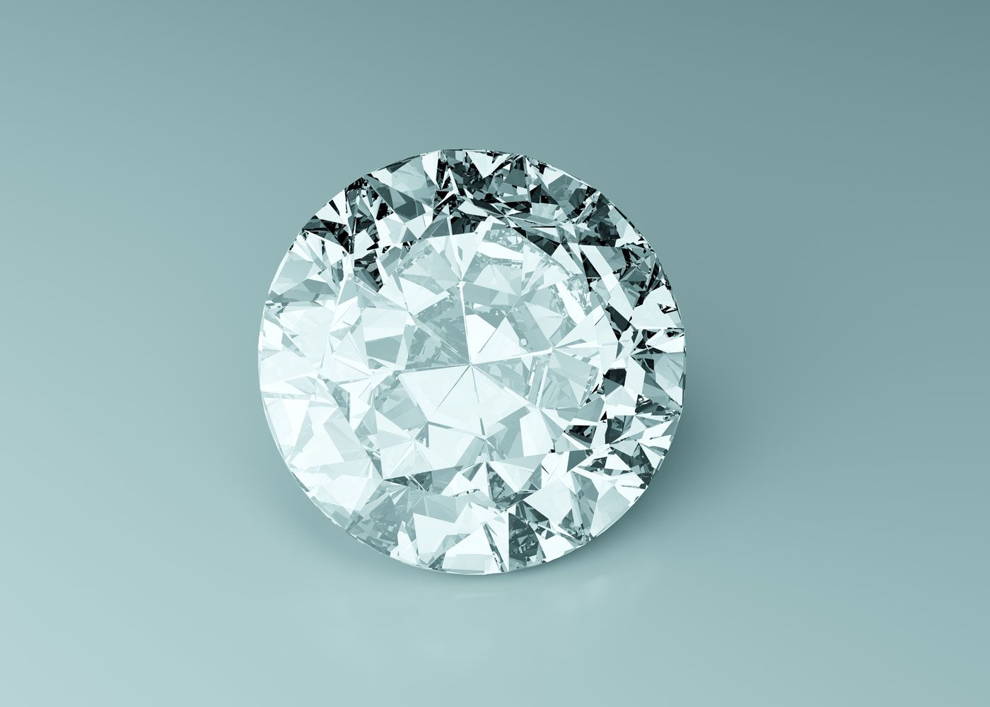 round diamond on a blueish gray background.